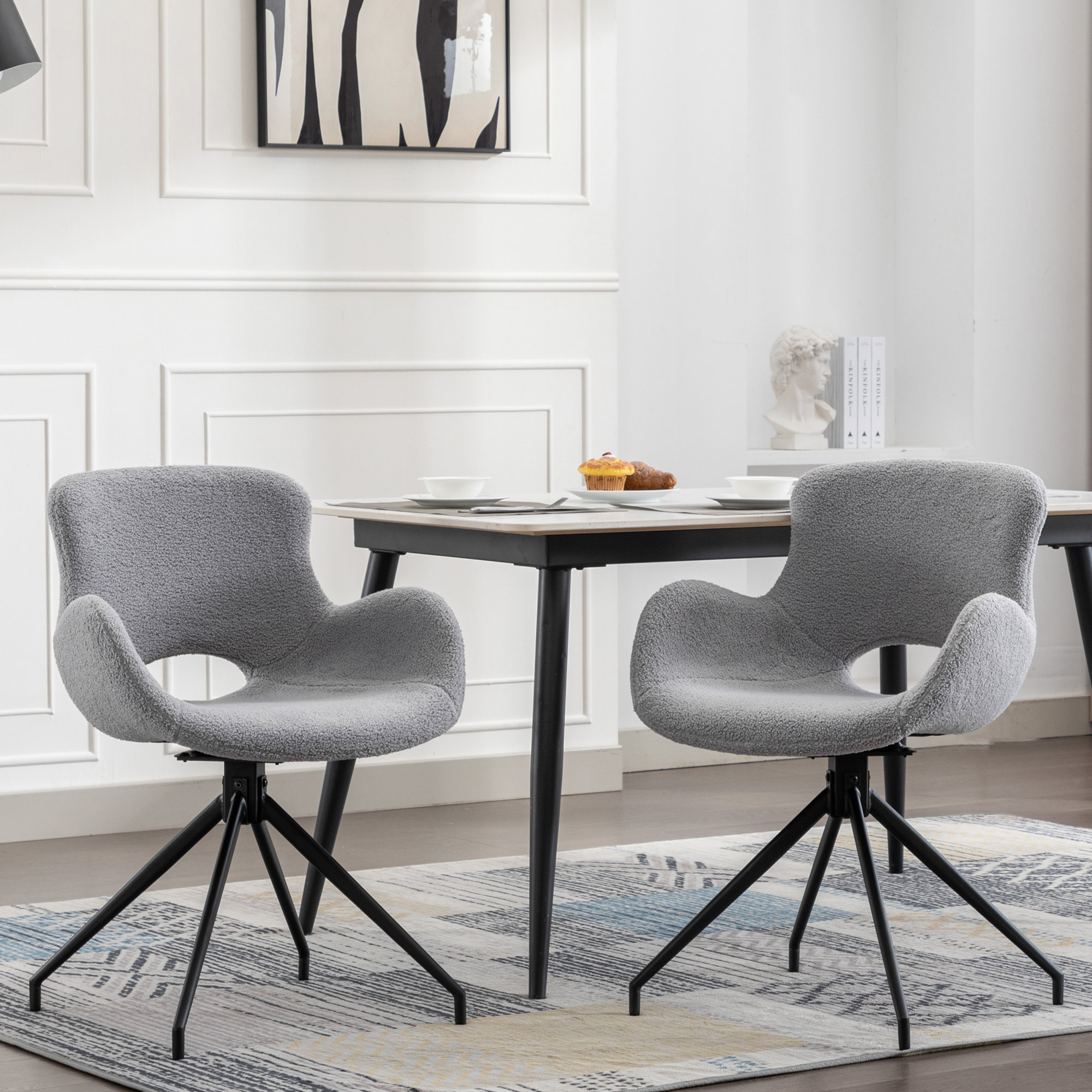 Oliver Julianno 19" H Modern Swivel Dining Chairs & Reviews